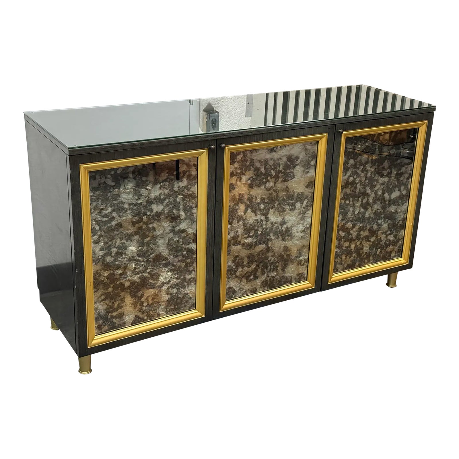 Mark David Designs Bespoke Media Console/Sideboard, Gold | Chairish