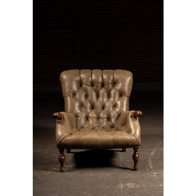 American Vintage Tufted Sleepy Hollow Armchair in Beige For Sale - Image 3 of 13