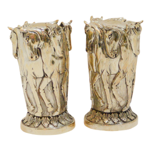Vintage British Britannia Standard .958 Silver Horse Figural Salt & Pepper Shakers