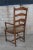 Brown Mid 20th Century Vintage Oak Country French Farmhouse Ladder Back Upholstered Dining Arm Chairs - Set of 4 For Sale - Image 8 of 12
