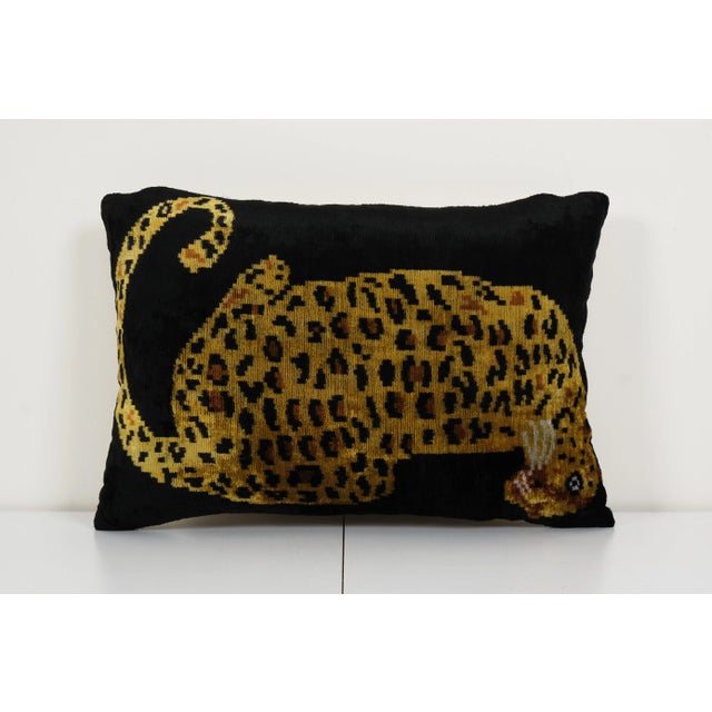 Tiger Silk Ikat Velvet Pillow 16" X 24" For Sale In Philadelphia - Image 6 of 6