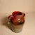 Contemporary Handmade Double-Handled Studio Pottery Vase With Red & Celadon Glaze Gradient For Sale - Image 3 of 10