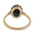 1910s Edwardian 1.60 Carat Sapphire Diamond 18k Yellow Gold Platinum Cluster Ring, Size 6 For Sale In Los Angeles - Image 6 of 6