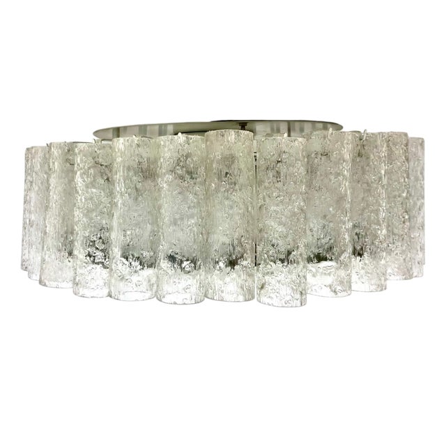Ice Glass Plafoniere from Doria Leuchten, 1960s For Sale