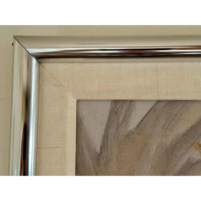 1980’s Sherry J Felix Large Acrylic on Canvas of a White Flower For Sale - Image 14 of 16