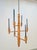 Vintage Twisted Spool Light Oak Chandelier/Candlestick/Candlesticks 1960s This Brutalist Scandinavian-style hanging...