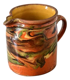 French 19th Century Marbled Glaze Pitcher