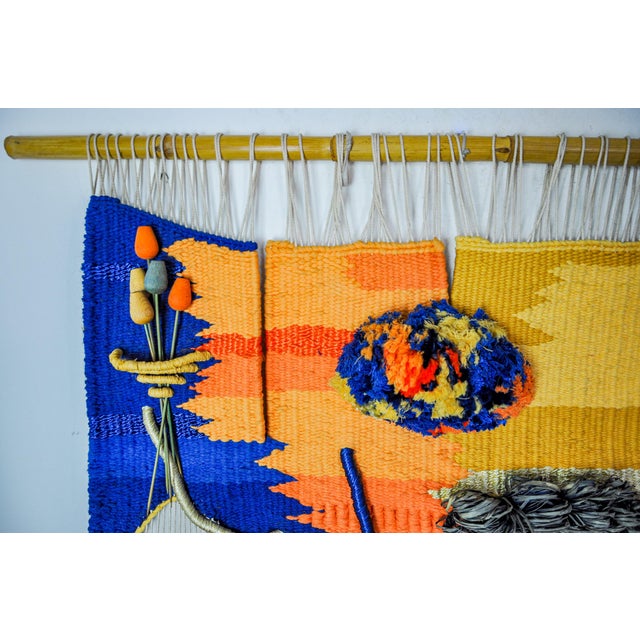 Hollywood Regency Textured Macrame Wall Tapestry, 1970s For Sale - Image 3 of 8