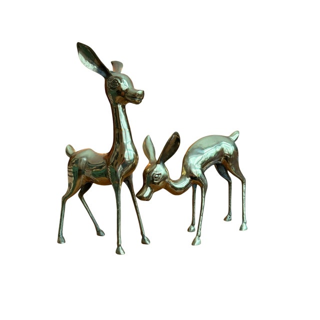 Vintage Solid Brass Large Deer Boho Bambi Fawn Doe For Sale - Image 10 of 11
