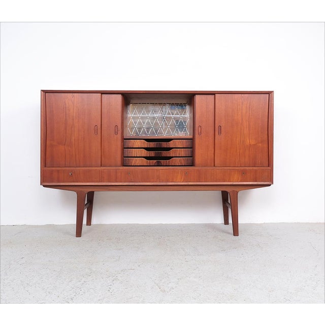 Mid-Century Modern Vintage Danish Teak Highboard, 1960s For Sale - Image 3 of 17