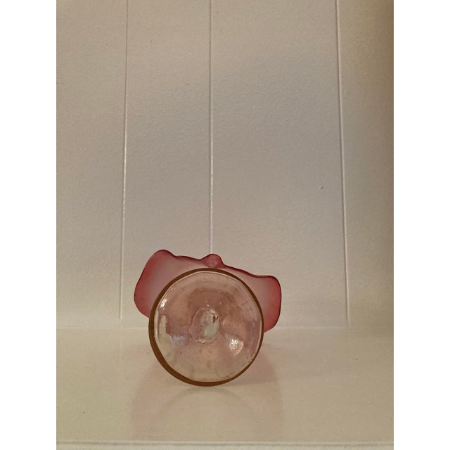 Pink Vintage Hand-Blown Art Glass Vase For Sale - Image 8 of 11