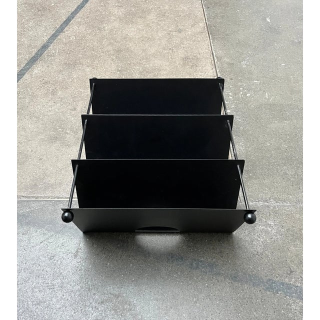 Italian Postmodern Metal Magazine Rack Holder, 1980s For Sale - Image 14 of 18