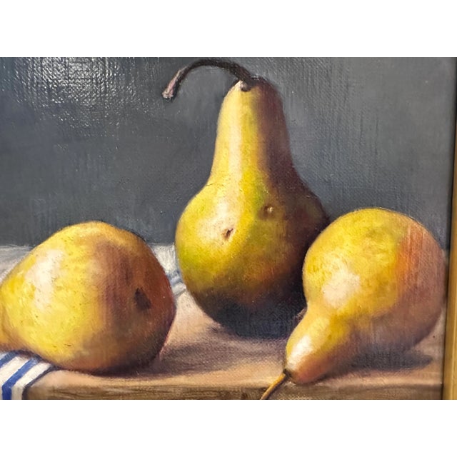 Elyse Gerard, known for her landscapes, portraits and still lifes, uses oil on mounted linen. “Three Pears” is among her...