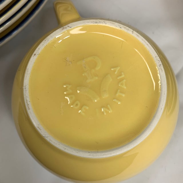 Vintage Ironstone Dinnerware Set of 24 Pieces "Spa Bright Yellow" Pattern by Pagnossin Treviso For Sale In Chicago - Image 6 of 7