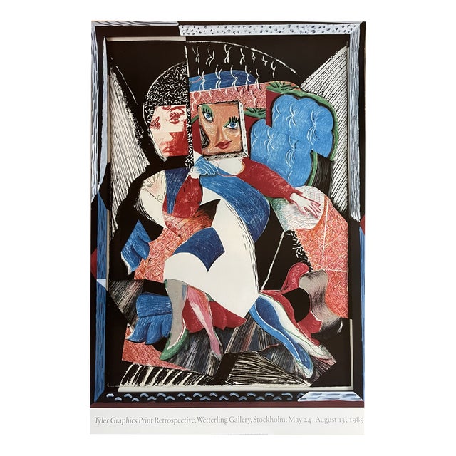 An Image of Celia Poster in the style of David Hockney, 1989 For Sale