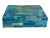 Wood Attributed to Maitland-Smith Blue Dyed Bone Mosaic Hinged Decorative Box, Circa 1970s For Sale - Image 7 of 10