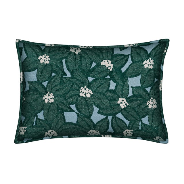 Palais Outdoor Cushion Michelle Emerald & Ice, 20x12 Inch For Sale - Image 9 of 9
