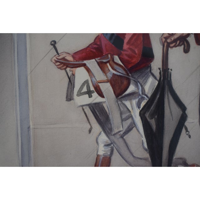 Mr W Barnett, Racehorse Owner and Joe Marshall, Jockey Watercolour by Peter Ronald 'The Tout' Buchanan (British, 1881-1964) For Sale In New York - Image 6 of 6