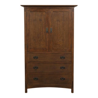 Stickley Mission Oak Arts & Crafts Wardrobe For Sale