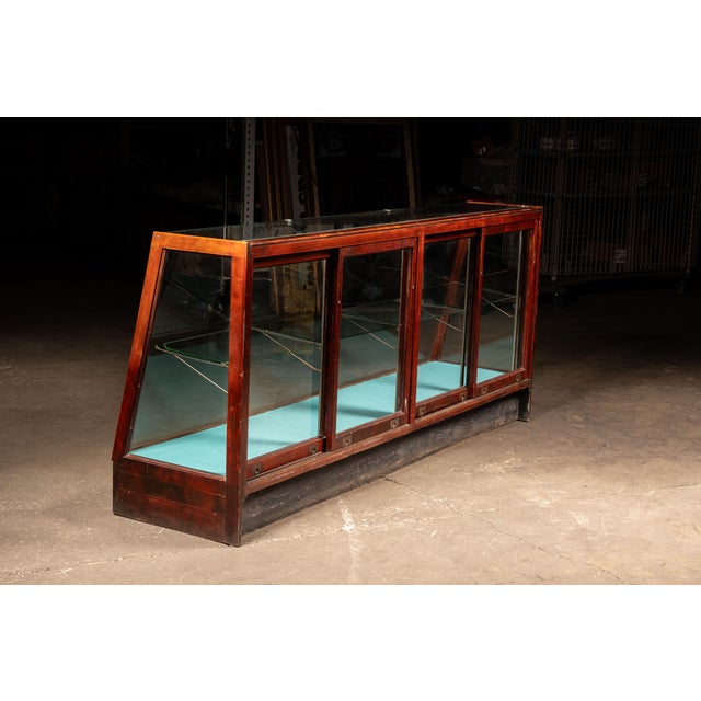 Industrial Circa 1920 W.B. McLean Mahogany and Glass Commercial Display Showcase For Sale - Image 3 of 13