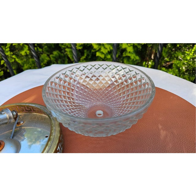 Art Deco Brass Ceiling Lamp, 1950s For Sale - Image 3 of 7