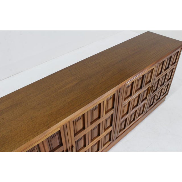 Vintage Brutalist Sideboard in Walnut, 1970s For Sale - Image 9 of 10