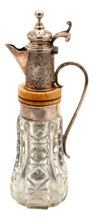 Cut Glass Jar with Silver Lid and Frame