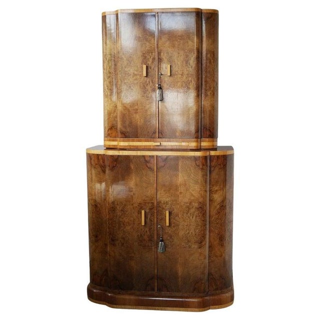 Vintage Art Deco Cocktail Cabinet in Burr Walnut, 1930s For Sale - Image 17 of 17