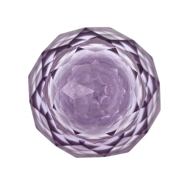 Japanese Irice Cut Glass Perfume Bottle, Purple Alexandrite Tone, 4.75" For Sale In San Francisco - Image 6 of 13