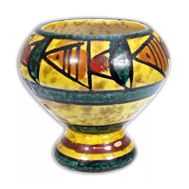 Bitossi Ceramic Trinket Box and Vase with Abstract Fish Pattern Made in Italy - Set of 2 For Sale - Image 12 of 12