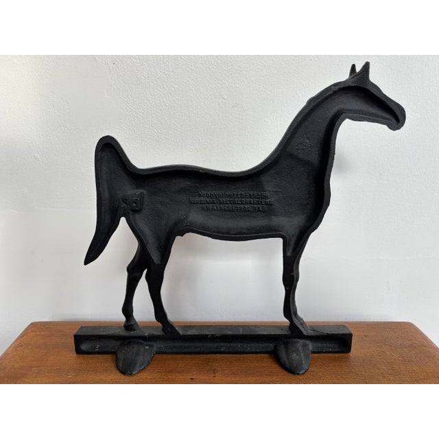 Mid 20th Century Vintage Equestrian Cast Iron Horse Doorstop by Virginia Metalcrafters For Sale - Image 5 of 7
