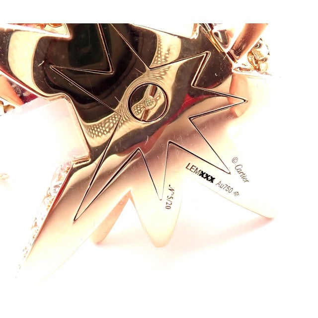 Cartier Rose Gold Limited Edition Diamond Mop Meterore Fractal Pendant Necklace For Sale - Image 9 of 13