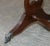 Brown Vintage Brown Leather & Gold Leaf Side Table with Extending Top For Sale - Image 8 of 18