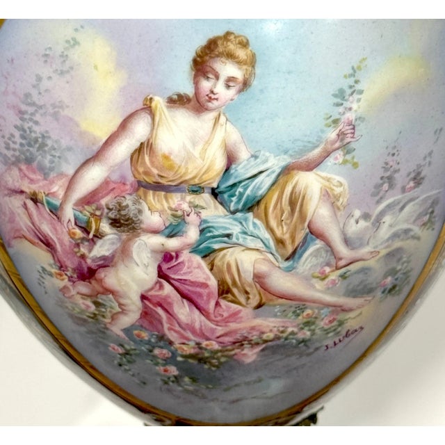 Black 19th Century Ormolu Mounted Sevres Cobalt Urns, Now As Lamps - a Pair For Sale - Image 8 of 12