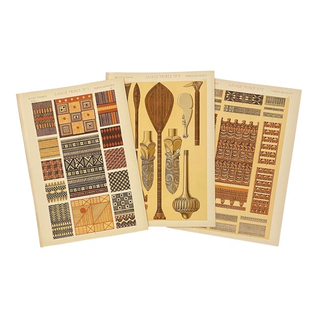 Set of Three Chromolithographs From Grammar of Ornament by Owen Jones For Sale