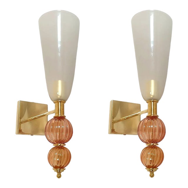 Purple Mid Century Modern Murano Sconces For Sale
