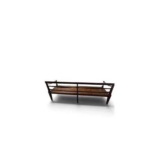 Large Antique Bench with Armrests For Sale - Image 4 of 11