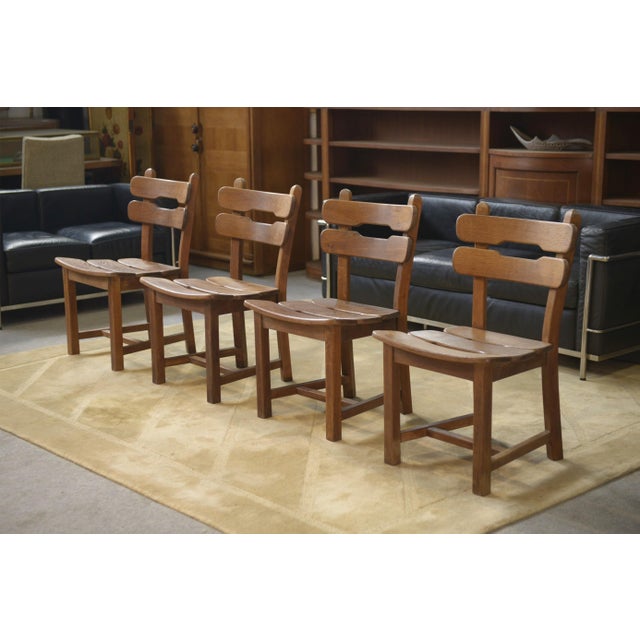 Oak Dining Chairs, 1950s, Set of 4 For Sale - Image 12 of 12