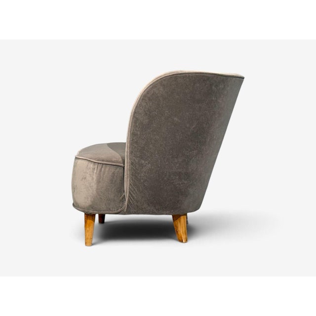 Finnish Modern, Easy Chairs, Velvet, Lacquered Wood, Finland, 1950s For Sale - Image 9 of 11