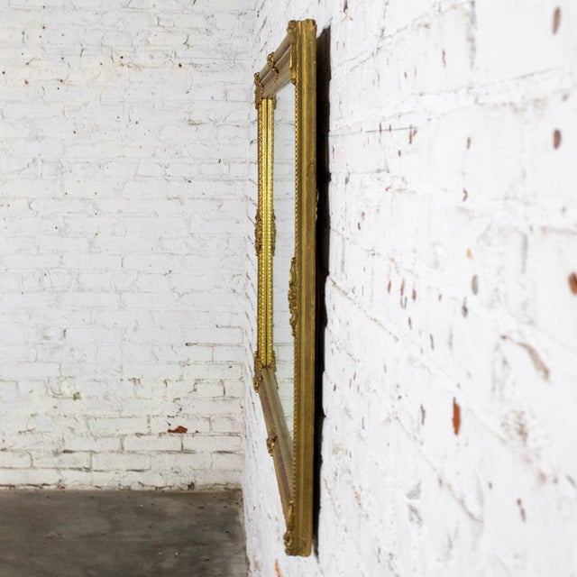 Gold Late 20th Century Neoclassical Rococo Wall Mirror Rectangular Ornate Gilded Wood and Gesso Frame For Sale - Image 8 of 18