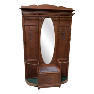 Vintage Wardrobe with Storage Bench, 1930 For Sale