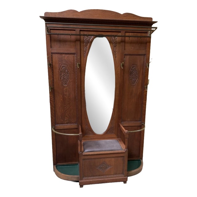 Vintage Wardrobe with Storage Bench, 1930 For Sale