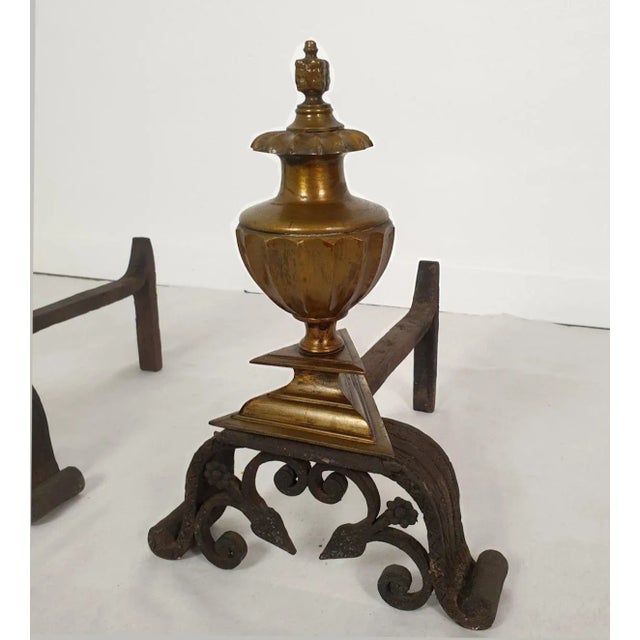 Pair of Italian Andirons Circa 1900s For Sale - Image 4 of 9