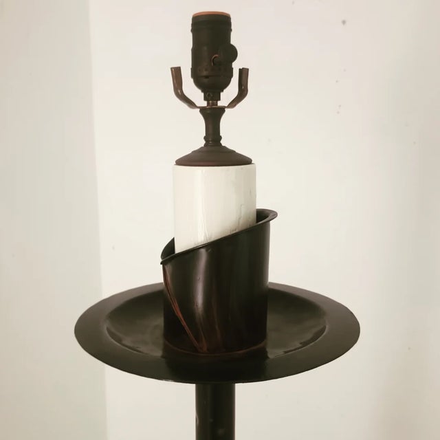 Metal Vintage Wrought Iron Floor Lamp For Sale - Image 7 of 15