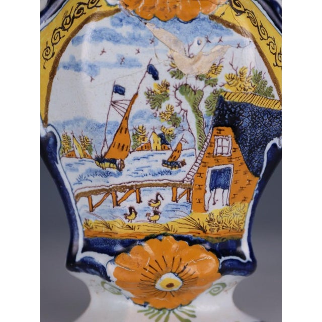 18th Century Dutch Delft Polychrome Covered Pot with Bird Finial, 1760 For Sale - Image 10 of 18