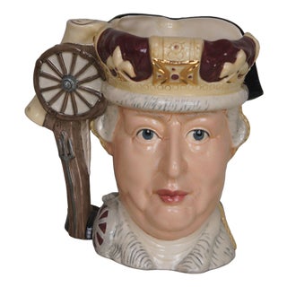 1980s English Signed Royal Doulton George Washington & King George III Toby Character Jug For Sale