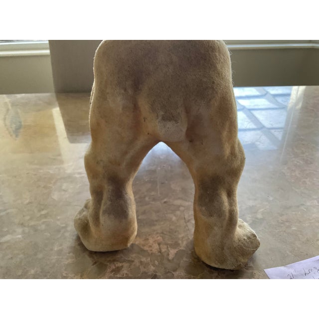 Tan Large 21” French Paper Mache Growler Bulldog- Very Good Condition- For Sale - Image 8 of 10