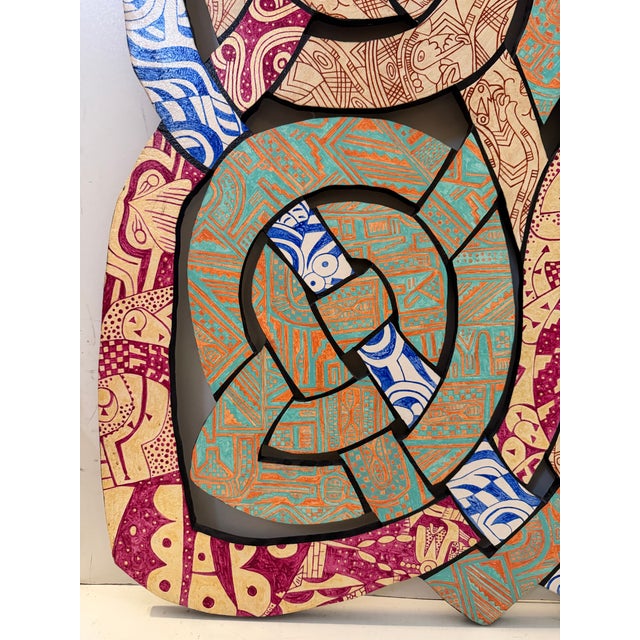 1990 Charles Greeley Santa Fe Carved Wood Wall Sculpture For Sale - Image 4 of 12
