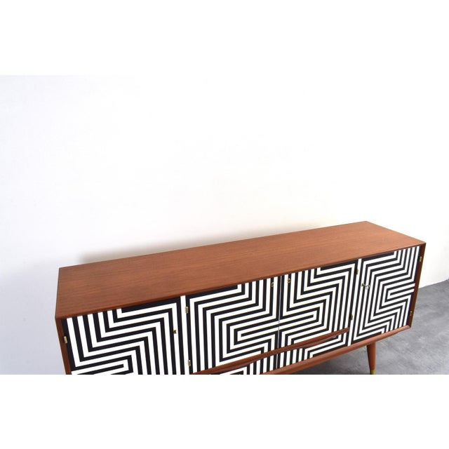 Mid-Century Modern Op-Art Hand-Painted Sideboard from Sven Andersen Møbelfabrik, 1960s For Sale - Image 17 of 18