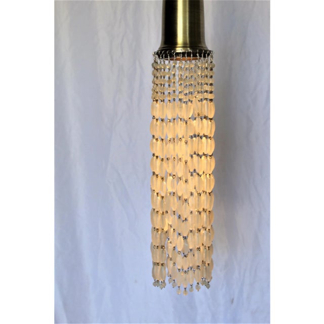 Metal Mid Century Modern Style Brass and Glass Pendants - a Pair For Sale - Image 7 of 11